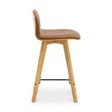Napoli Brown Leather Counter Stool by MOES at Eve Furniture