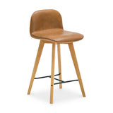 Napoli Brown Leather Counter Stool