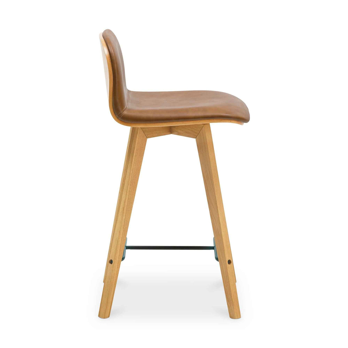 Napoli Brown Leather Counter Stool