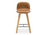 Napoli Brown Leather Counter Stool