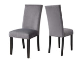 Napoli Side Chair, Gray Velvet