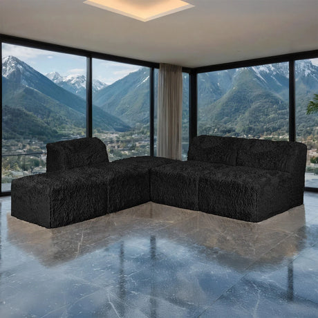 Nappi Black Compressed Foam Sectional by Furniture of America at Eve Furniture