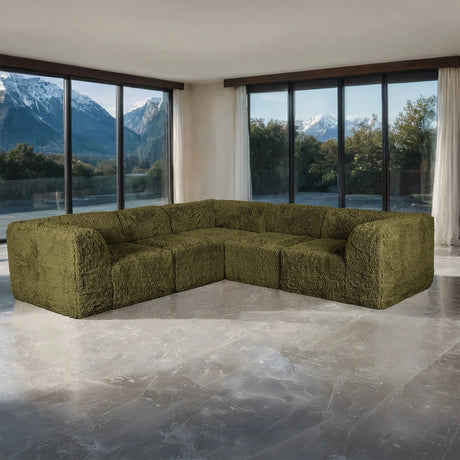 Nappi Olive Green Compressed Foam Corner Sectional by Furniture of America at Eve Furniture