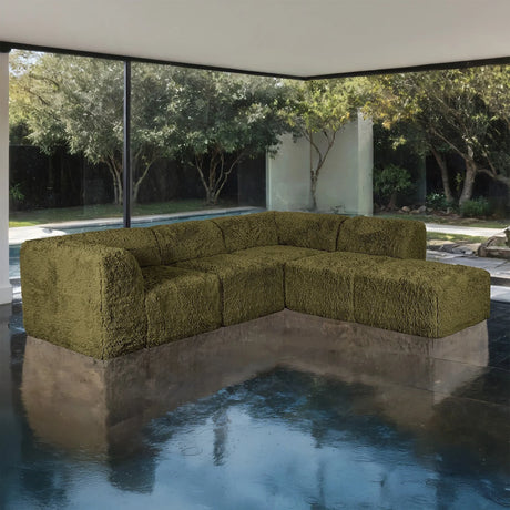 Nappi Olive Green Compressed Foam L-Shape Sectional by Furniture of America at Eve Furniture