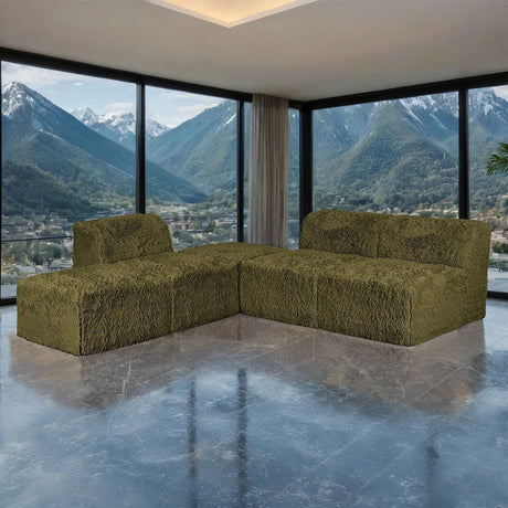 Nappi Olive Green Compressed Foam Sectional by Furniture of America at Eve Furniture