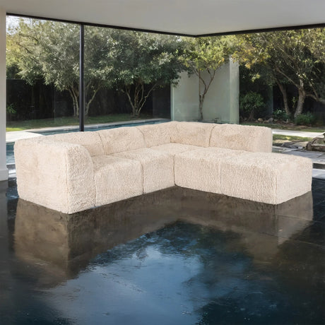 Nappi Sand Compressed Foam L-Shape Sectional by Furniture of America at Eve Furniture