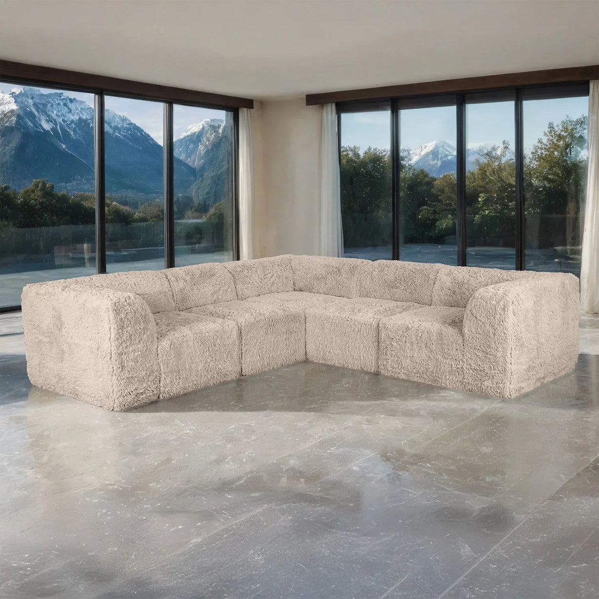 Nappi Taupe Compressed Foam Corner Sectional by Furniture of America at Eve Furniture