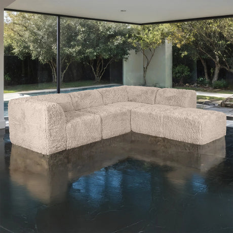 Nappi Taupe Compressed Foam L-Shape Sectional by Furniture of America at Eve Furniture