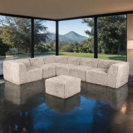 Nappi Taupe Compressed Foam Sectional w/ Ottoman by Furniture of America at Eve Furniture