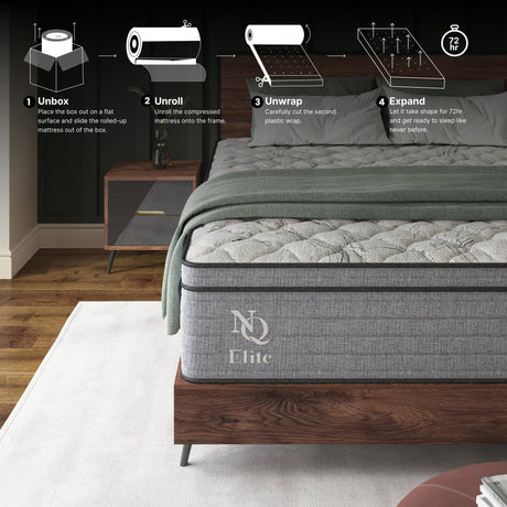 NapQueen Elite Series Machka Hybrid Mattress, Made in USA by NapQueen at Eve Furniture