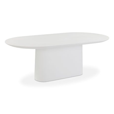 Nara 84" Pure White Indoor/Outdoor Concrete Dining Table by TOV Furniture at Eve Furniture