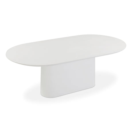 Nara 84" Pure White Indoor/Outdoor Concrete Dining Table by TOV Furniture at Eve Furniture
