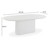 Nara 84" Pure White Indoor/Outdoor Concrete Dining Table by TOV Furniture at Eve Furniture