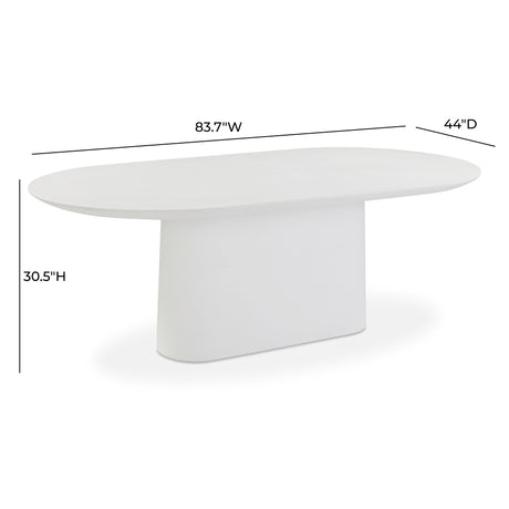 Nara 84" Pure White Indoor/Outdoor Concrete Dining Table by TOV Furniture at Eve Furniture