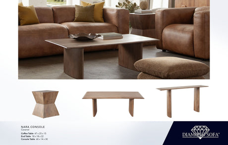 Nara Caramel Wood End Table by Diamond Sofa at Eve Furniture