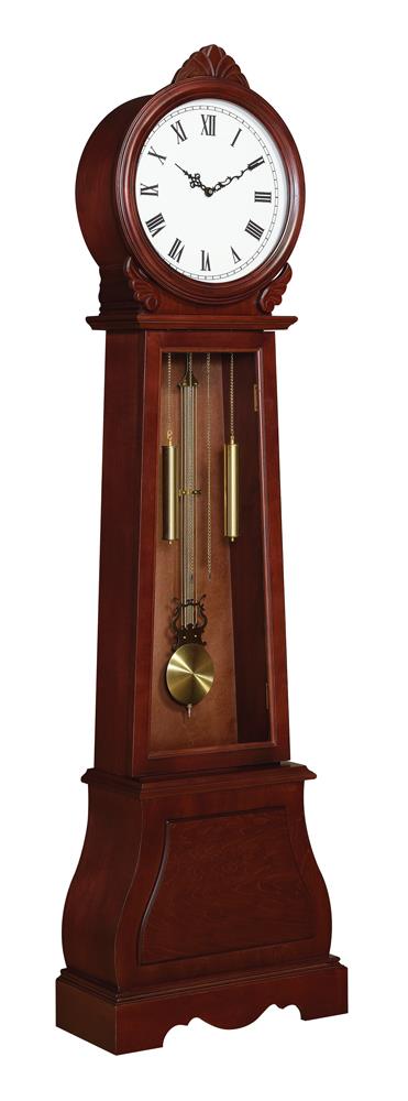 Narcissa Brown Red Grandfather Clock with Chime