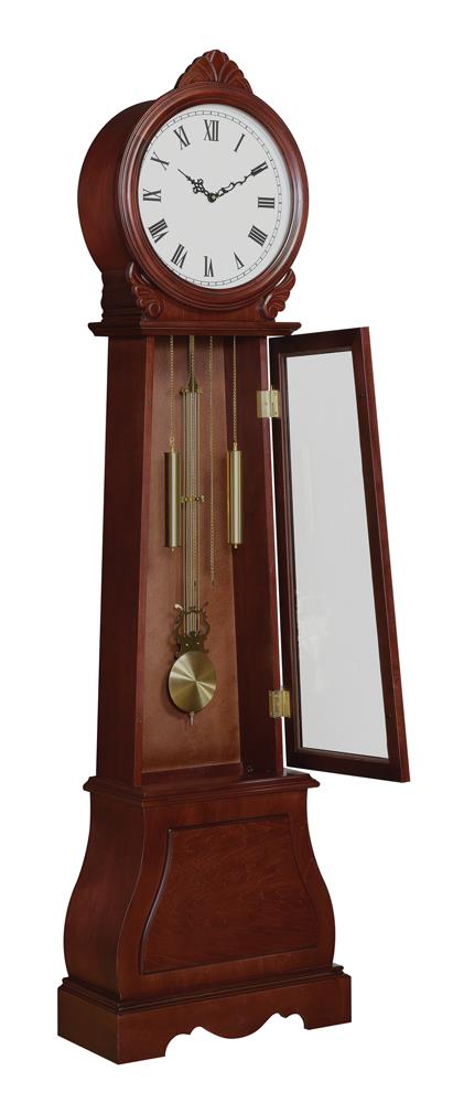 Narcissa Brown Red Grandfather Clock with Chime