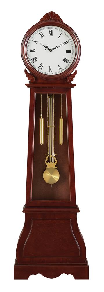 Narcissa Brown Red Grandfather Clock with Chime