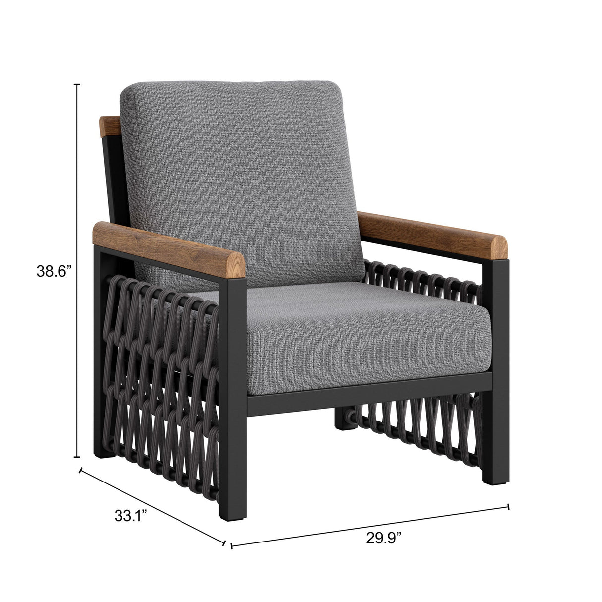 Naru Gray Outdoor Accent Chair by Zuomod at Eve Furniture
