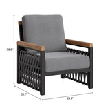 Naru Gray Outdoor Accent Chair by Zuomod at Eve Furniture