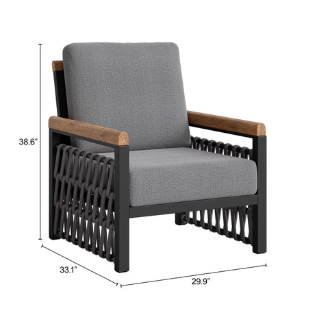 Naru Gray Outdoor Accent Chair by Zuomod at Eve Furniture