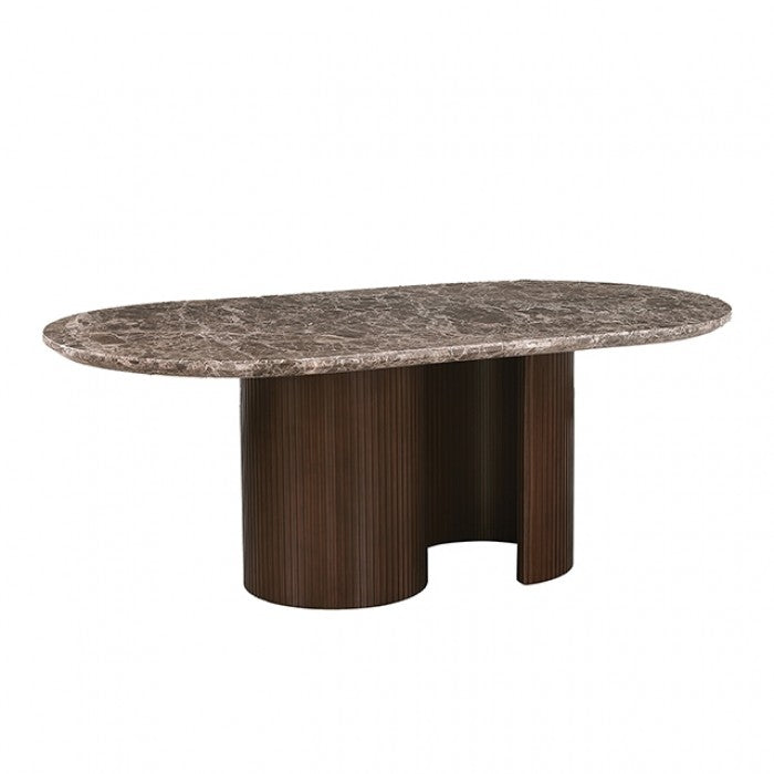 Narvik Dark Brown Oval Dining Table by Furniture of America at Eve Furniture