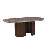 Narvik Dark Brown Oval Dining Table by Furniture of America at Eve Furniture