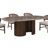 Narvik Dark Brown Oval Dining Table by Furniture of America at Eve Furniture
