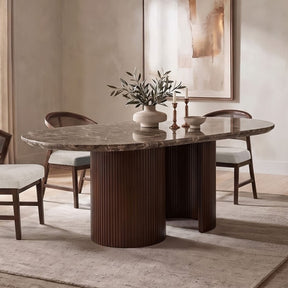 Narvik Dark Brown Oval Dining Table by Furniture of America at Eve Furniture