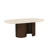 Narvik Light Beige Oval Dining Table by Furniture of America at Eve Furniture