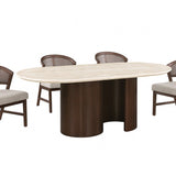 Narvik Light Beige Oval Dining Table by Furniture of America at Eve Furniture
