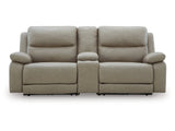Narwhal Place Pebble 3-Piece Power Reclining Modular Loveseat with Console by Ashley at Eve Furniture