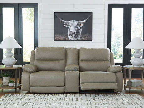 Narwhal Place Pebble 3-Piece Power Reclining Modular Loveseat with Console by Ashley at Eve Furniture