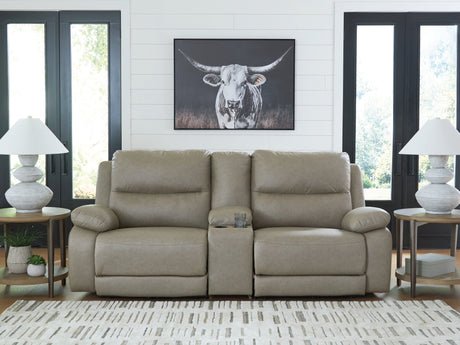 Narwhal Place Pebble 3-Piece Power Reclining Modular Loveseat with Console by Ashley at Eve Furniture
