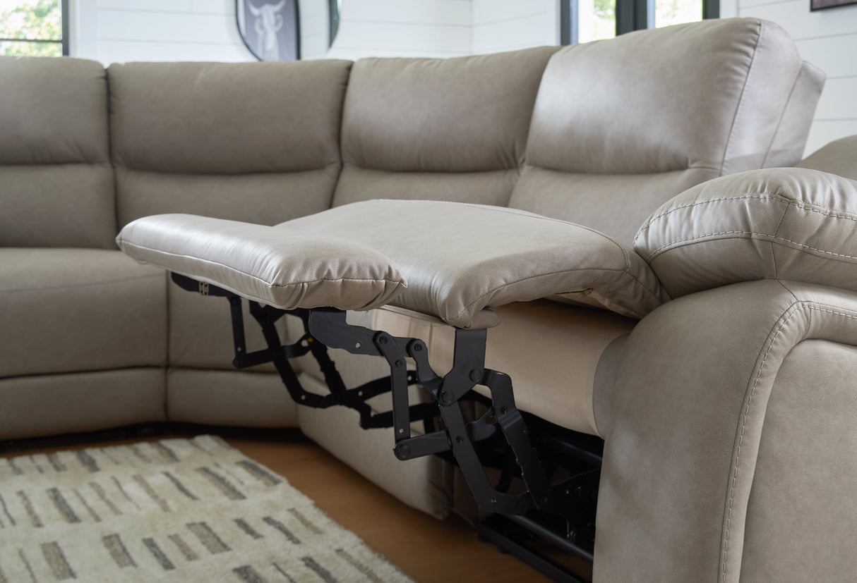 Narwhal Place Pebble 5-Piece Dual Power Reclining Modular Sectional by Ashley at Eve Furniture