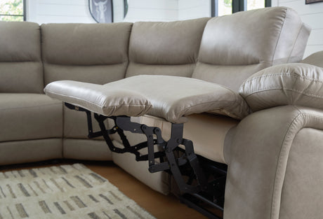 Narwhal Place Pebble 5-Piece Dual Power Reclining Modular Sectional by Ashley at Eve Furniture