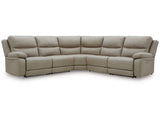 Narwhal Place Pebble 5-Piece Dual Power Reclining Modular Sectional by Ashley at Eve Furniture
