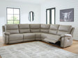 Narwhal Place Pebble 5-Piece Dual Power Reclining Modular Sectional by Ashley at Eve Furniture