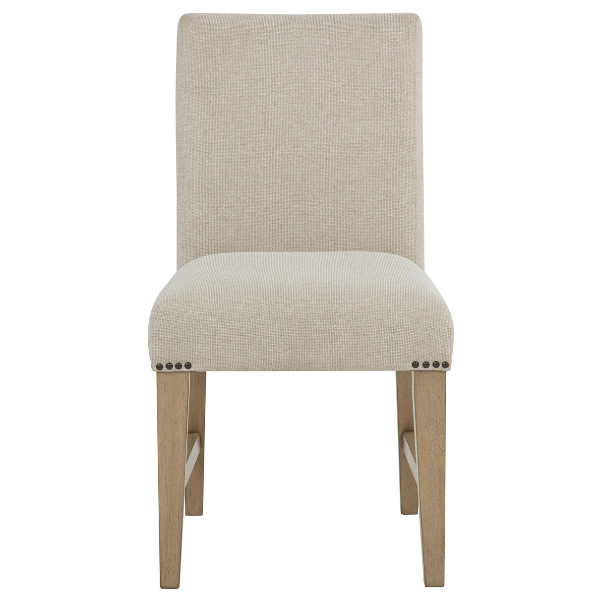 Naser Beige And Light Oak Parsons Dining Side Chair (Set of 2) by Coaster at Eve Furniture