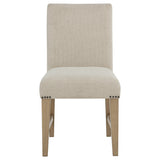 Naser Beige And Light Oak Parsons Dining Side Chair (Set of 2) by Coaster at Eve Furniture