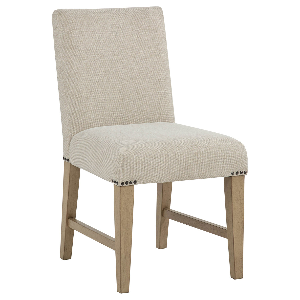 Naser Beige And Light Oak Parsons Dining Side Chair (Set of 2) by Coaster at Eve Furniture