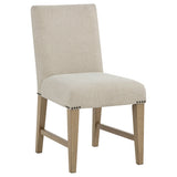 Naser Beige And Light Oak Parsons Dining Side Chair (Set of 2) by Coaster at Eve Furniture