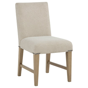 Naser Beige And Light Oak Parsons Dining Side Chair (Set of 2) by Coaster at Eve Furniture