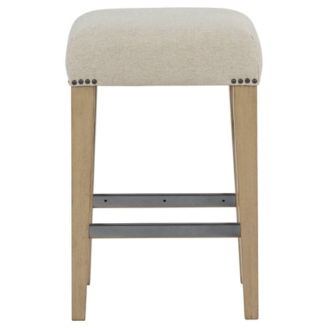 Naser Beige And Light Oak Upholstered Counter Stool (Set of 2) by Coaster at Eve Furniture