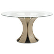 Naser Light Oak 48-inch Round Glass Top Dining Table by Coaster at Eve Furniture