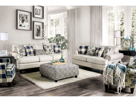 Nash Ivory Sofa & Loveseat by Furniture of America at Eve Furniture