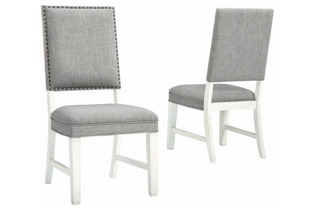 Nashbryn Gray/White Dining Chair, Set of 2 by Ashley at Eve Furniture
