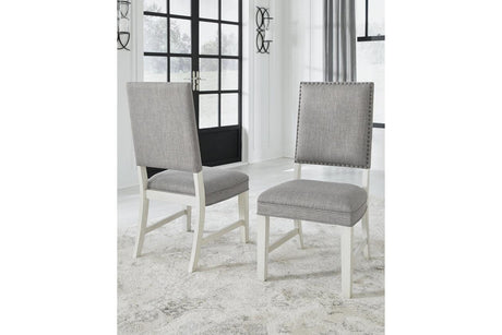 Nashbryn Gray/White Dining Chair, Set of 2 by Ashley at Eve Furniture