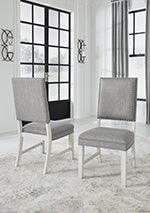 Nashbryn Gray/White Dining Chair, Set of 2 by Ashley at Eve Furniture