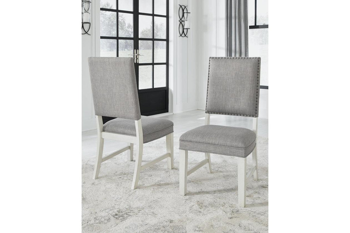 Nashbryn Gray/White Dining Chair, Set of 2 by Ashley at Eve Furniture